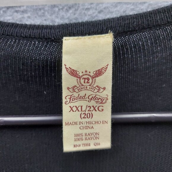 Faded Glory Black & White Geometric Cardigan Sweater XXL Rayon - Picture 2 of 3